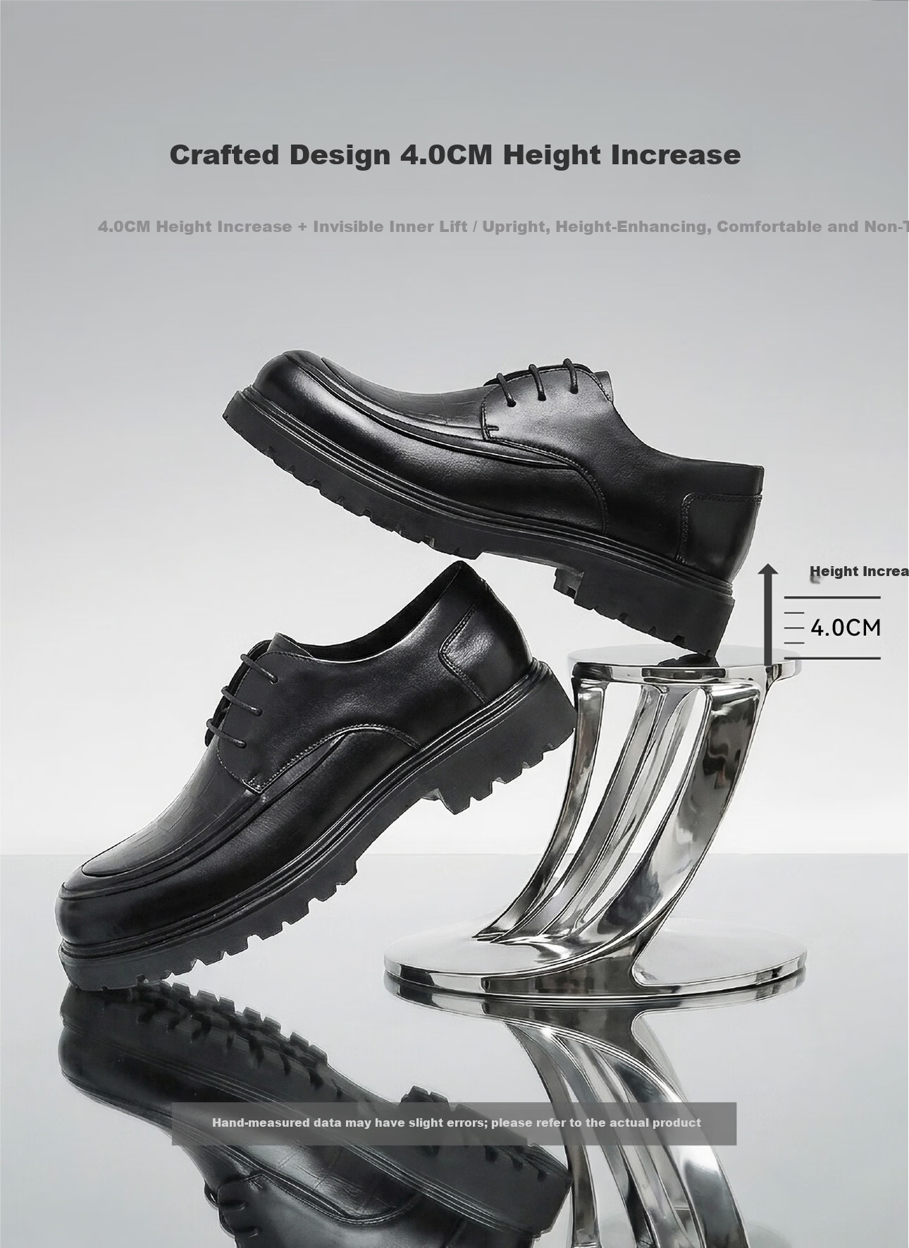 Red Dragonfly Premium Large Toe Dress Shoes 26 Spring Summer New Thick Sole Business Leather Shoes Groom Wedding Shoes WTA26071 Black Size 40 3