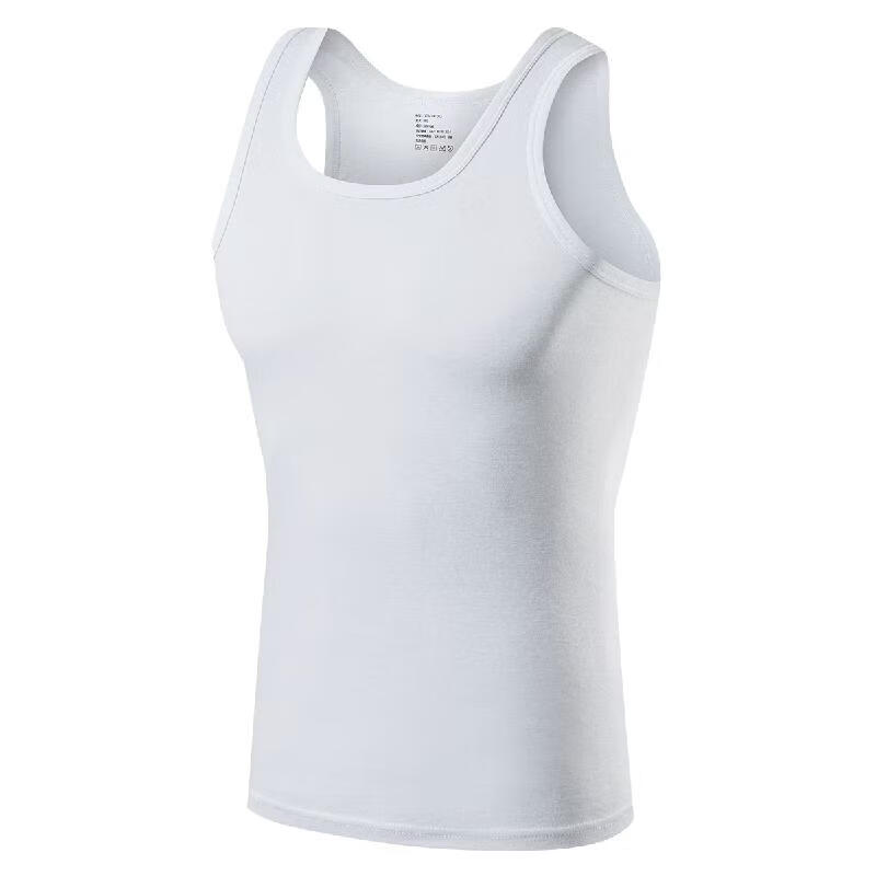 HLA Men's Sleeveless Cotton Vest Breathable Basic Thin Undershirt Single Piece