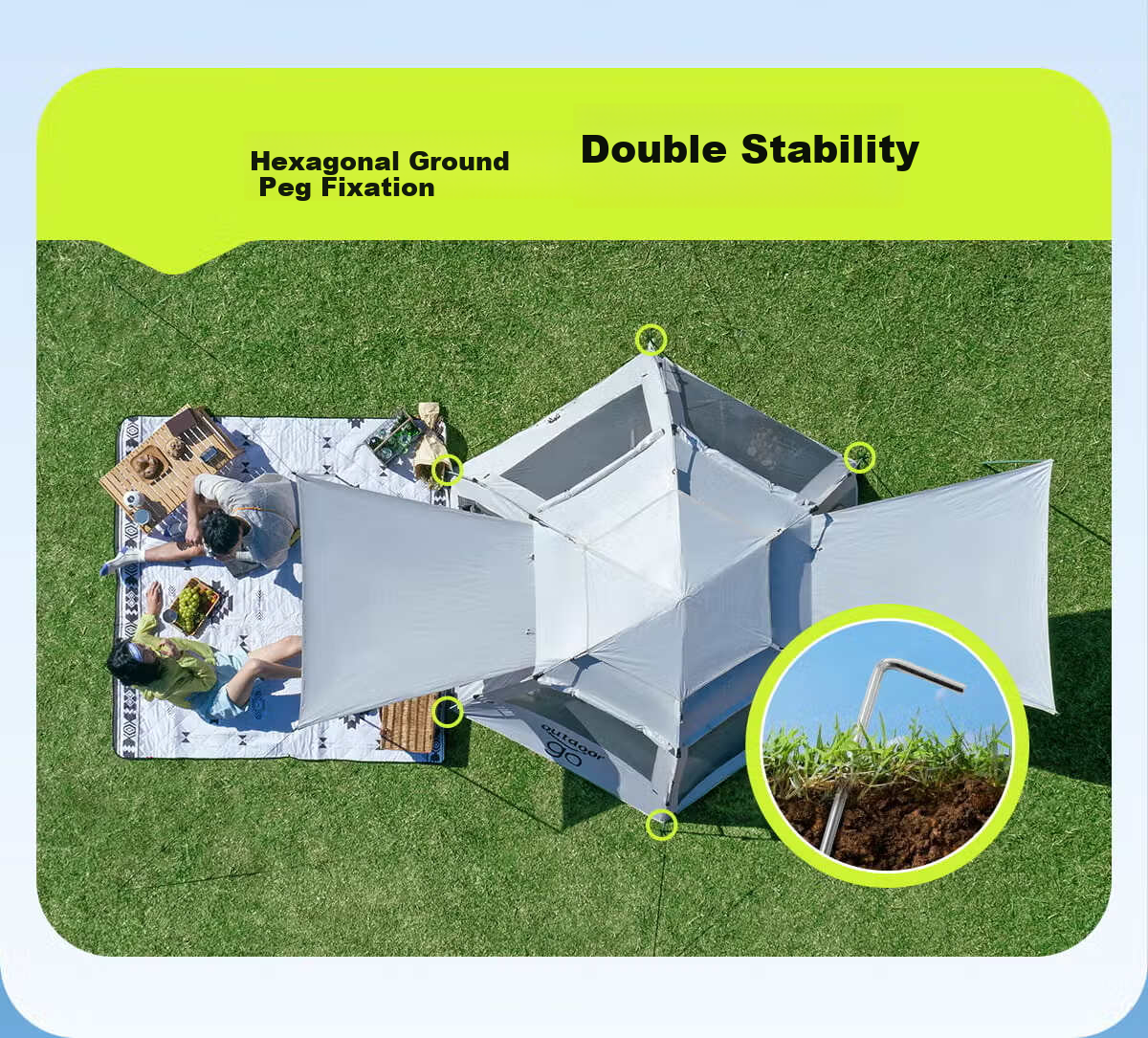 CAMEL Outdoor Hexagonal Automatic Canopy Tent Portable Park Camping Overnight Tent B151 Pearl White 23