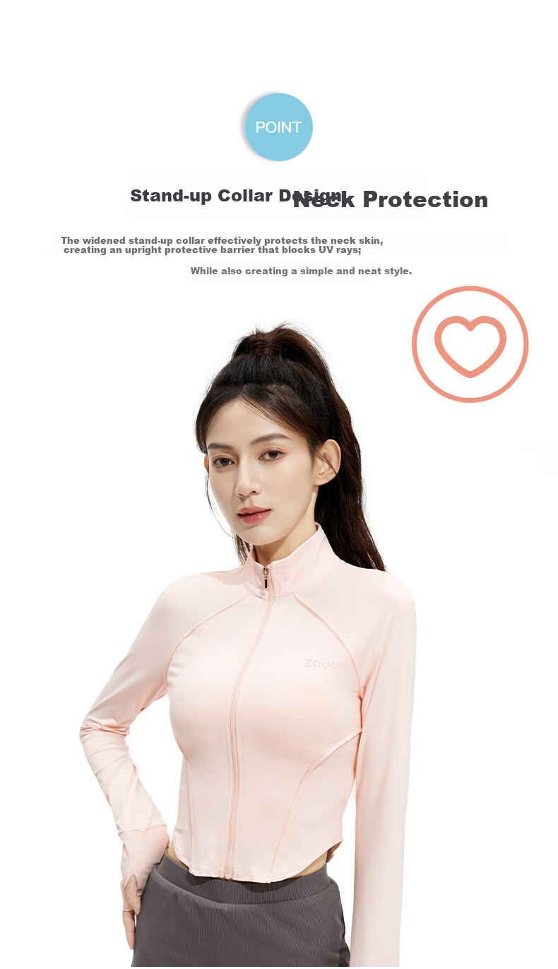 Zauo [Xiangxiu Same Style] Korean Zauo Slim Fit Sun Protection Jacket for Women Ice Cooling Breathable Original Yarn Sunproof Hoodie Coat 6