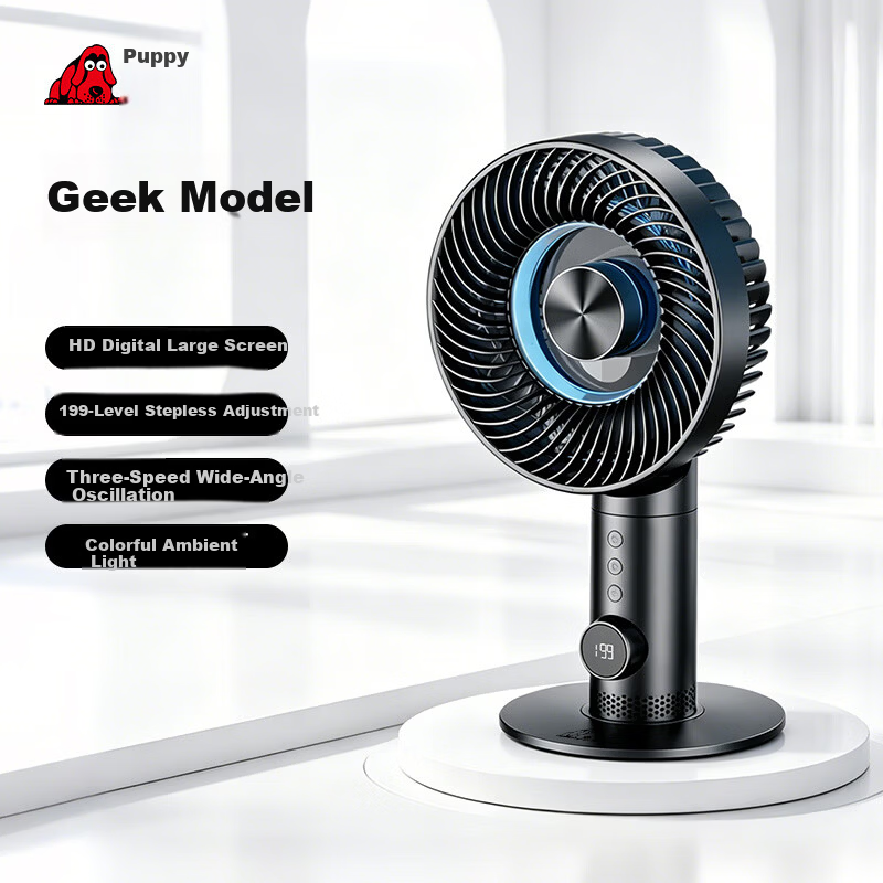Puppy Cool Mist Pro Silent Desktop Fan Oscillating Table Fan Long Battery Life Office Bedroom Gaming Desk Fan