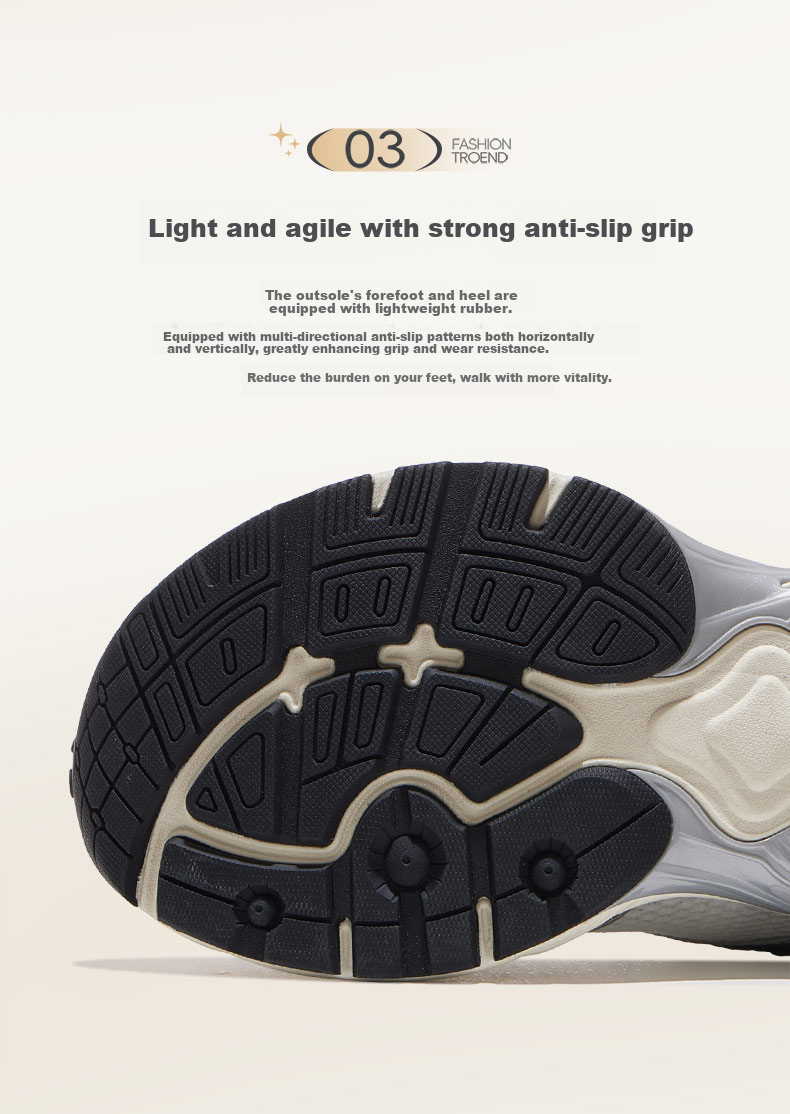 CAMEL Starry Sky 2nd Generation Women's Sports Breathable Casual Thick-Soled Dad Shoes K26B85L2034 White/Silver White Size 35 9