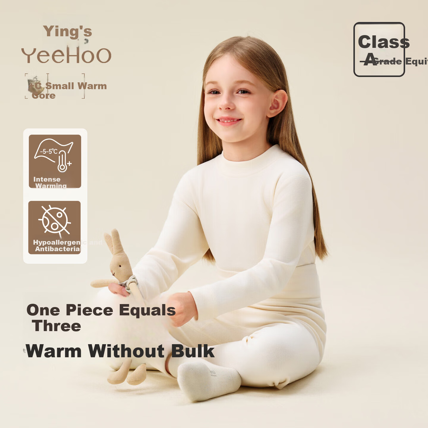 YEEHOO [Warm Core] Modal Thickened Children's Thermal Underwear Set Boys and Girls Autumn Long Johns Set