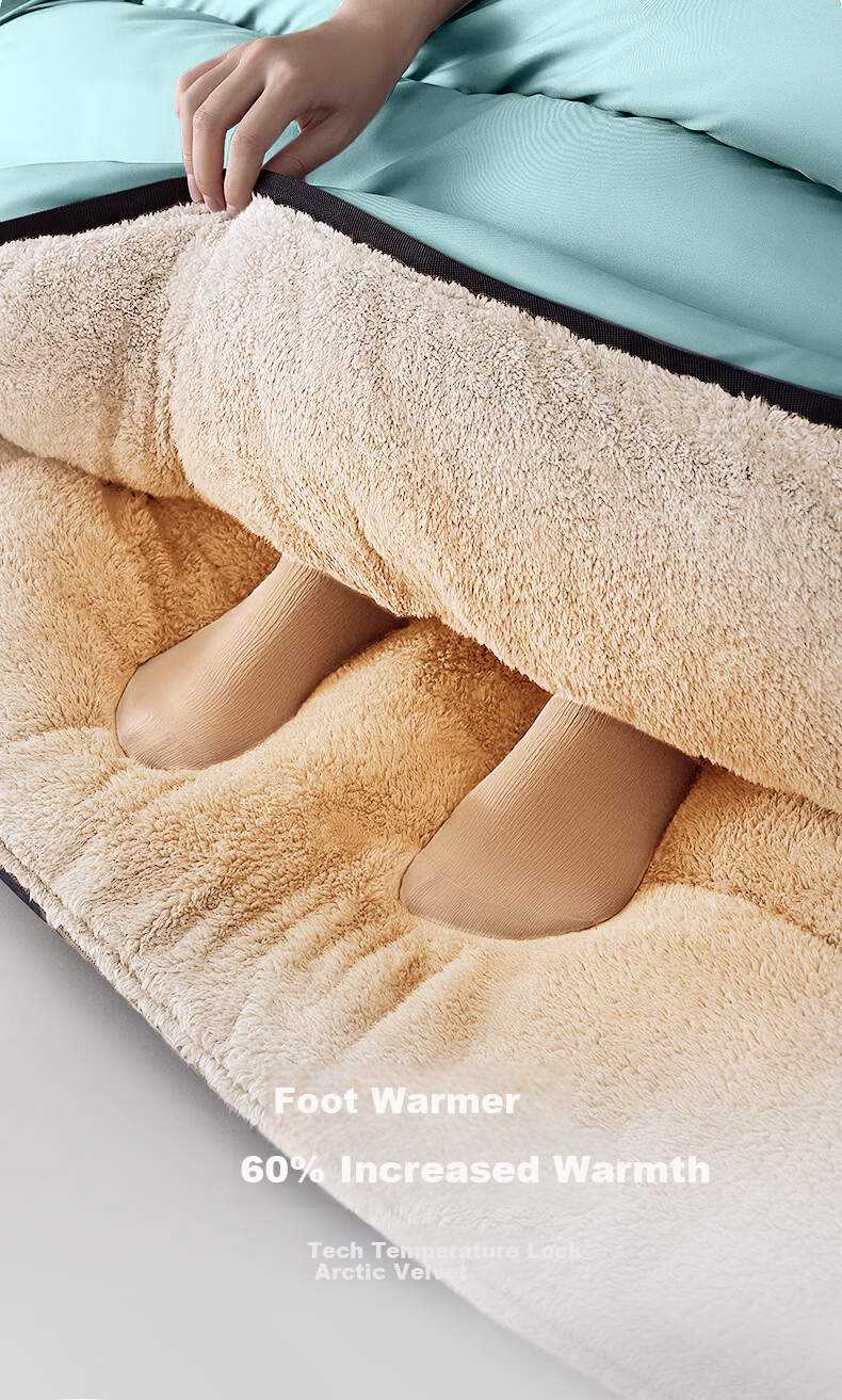 BeiJiLang Fleece-Lined Autumn Winter Thickened Wide Sleeping Bag Outdoor Camping Overnight Office Nap Car Warm Sleeping Bag Quilt 8