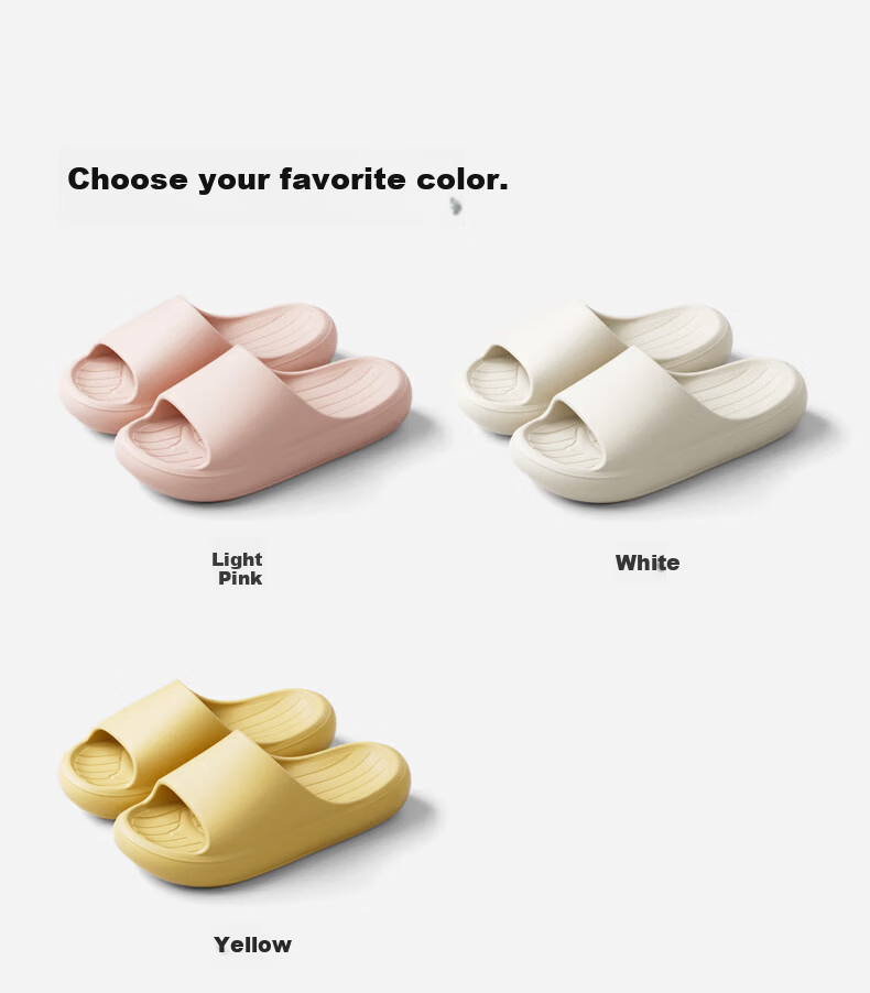 XGGC Women's Soft Sole Slippers Summer Indoor Home Bathroom Non-Slip Lightweight Thick Sole Slippers White Size 37-38 6