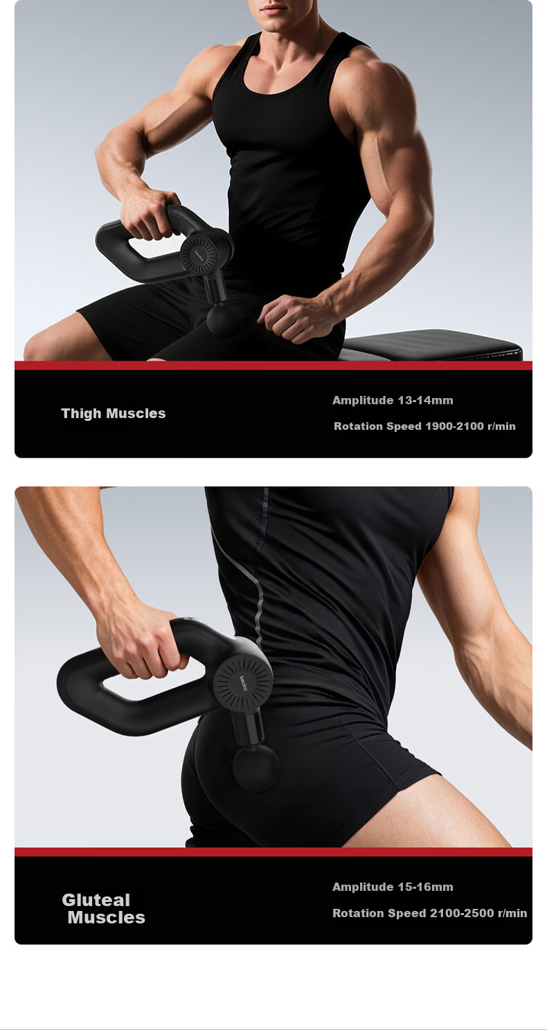 Beoka Professional-Grade Fascia Gun, Adjustable Massage Depth Fitness Recovery Deep Muscle Massage Device, Birthday And Holiday Gift for Men And Women [Gift Box Set] D6-MAX 12