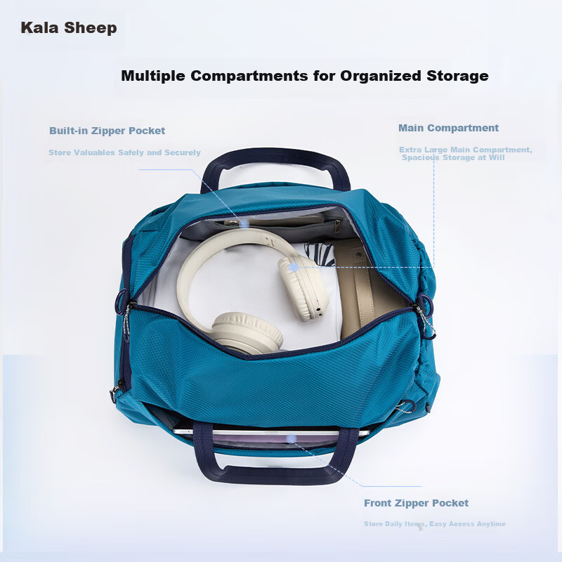 KALA·Y Multifunctional Travel Bag Portable Lightweight Luggage Bag for Business Casual Swimming Sports Gym with Wet and Dry Separation 3013