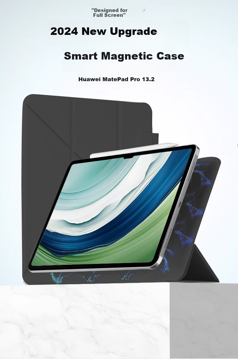 Ruriha Magnetic Detachable Protective Case for Huawei MatePad Pro 12.2 Inch 2025/24 Model with Pen Slot Double-Sided Clip Soft Light Version 2