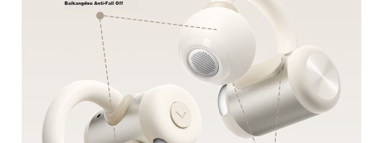 IKF Zhaoyue Clip-on Bluetooth Earphones Wireless Open Bone Conduction Non-In-Ear Zero Sensation Cushion Ultra-Long Battery Life Sports for Huawei Apple Yunyan White 33