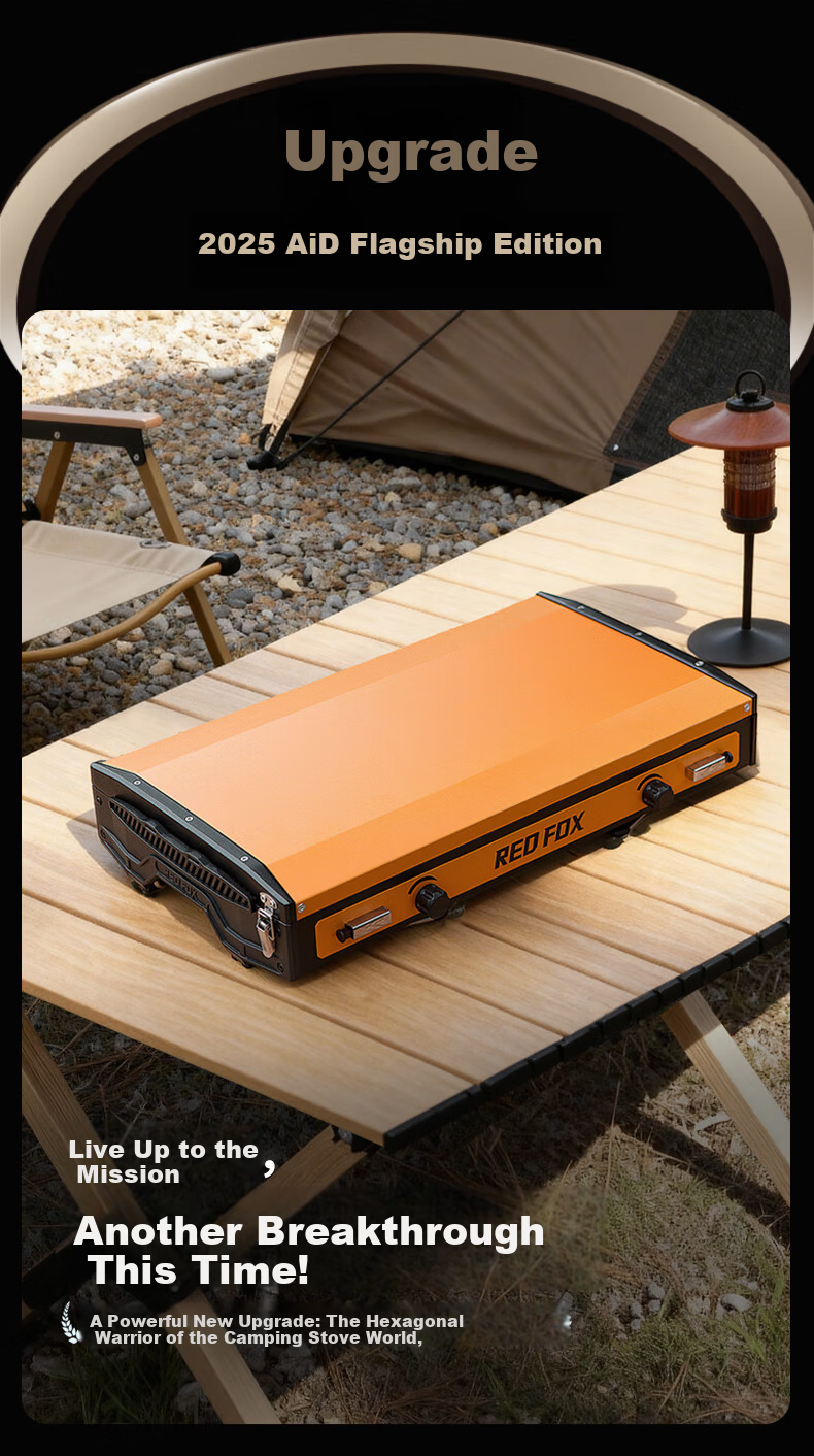 E-Rover Firefox Air Outdoor Camping Stove Set Portable Split Gas Stove Double Burner Cartridge Stove 4
