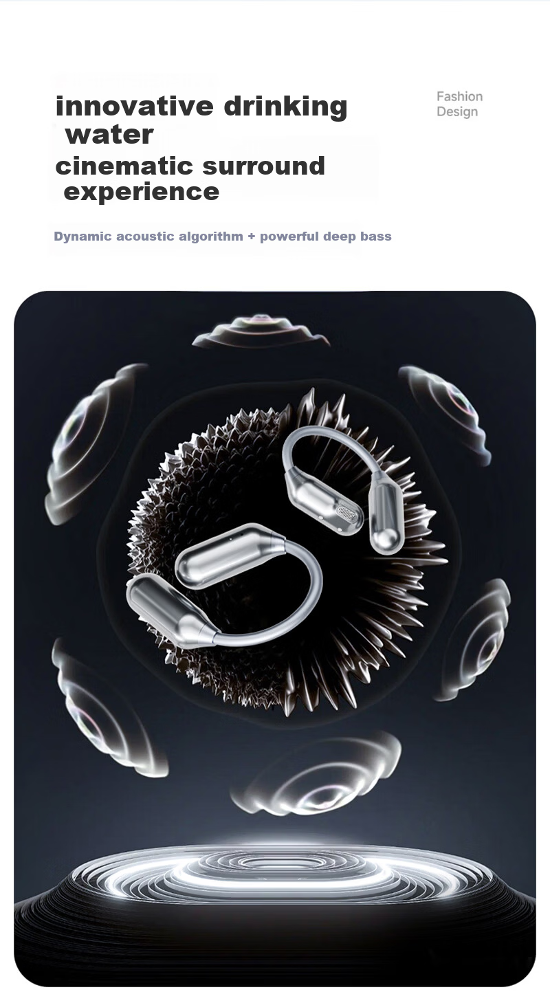 Aigo Bluetooth Earphones Over-Ear Bone Conduction True Wireless Long Battery Life In-Ear Free Running Music Call Noise Cancelling SJ285 Silver White 5
