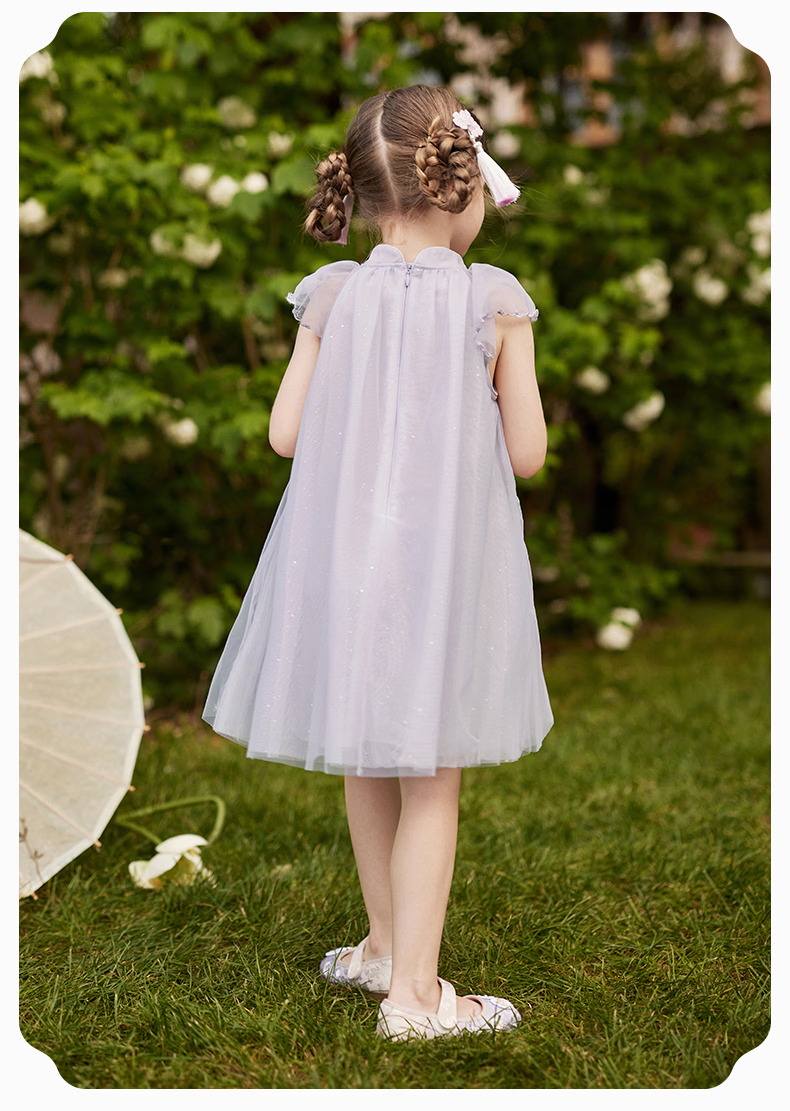 DAVE & BELLA Girls Mesh Dress Children's Stylish National Style Princess Dress Summer Baby A-Class 15