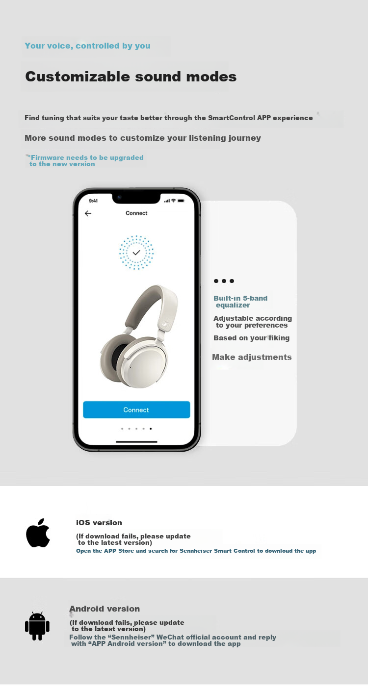 Sennheiser ACCENTUM Wireless Bluetooth Headphones, Over-Ear Noise-Cancelling Music Earphones, Black [Official Flip-Up Headphones] 3
