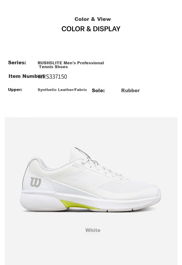 Wilson Rush 5 Lite 2026 New Men's Professional Tennis Shoes Player Edition 5