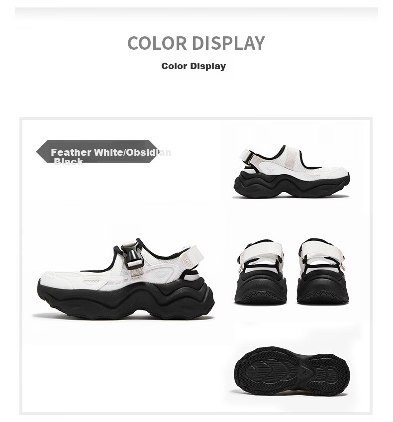 361° Women's Summer Sports Outdoor Dumpling Sandals Casual Shock-Absorbing Soft Sole Water Shoes 682626776-1 32