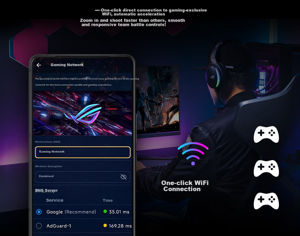 ASUS ROG Magic Box Air WiFi7 Gaming AI Router Home Wireless Gigabit Router Full 2.5G Port Whole House WiFi Aimesh Flexible Setup 6