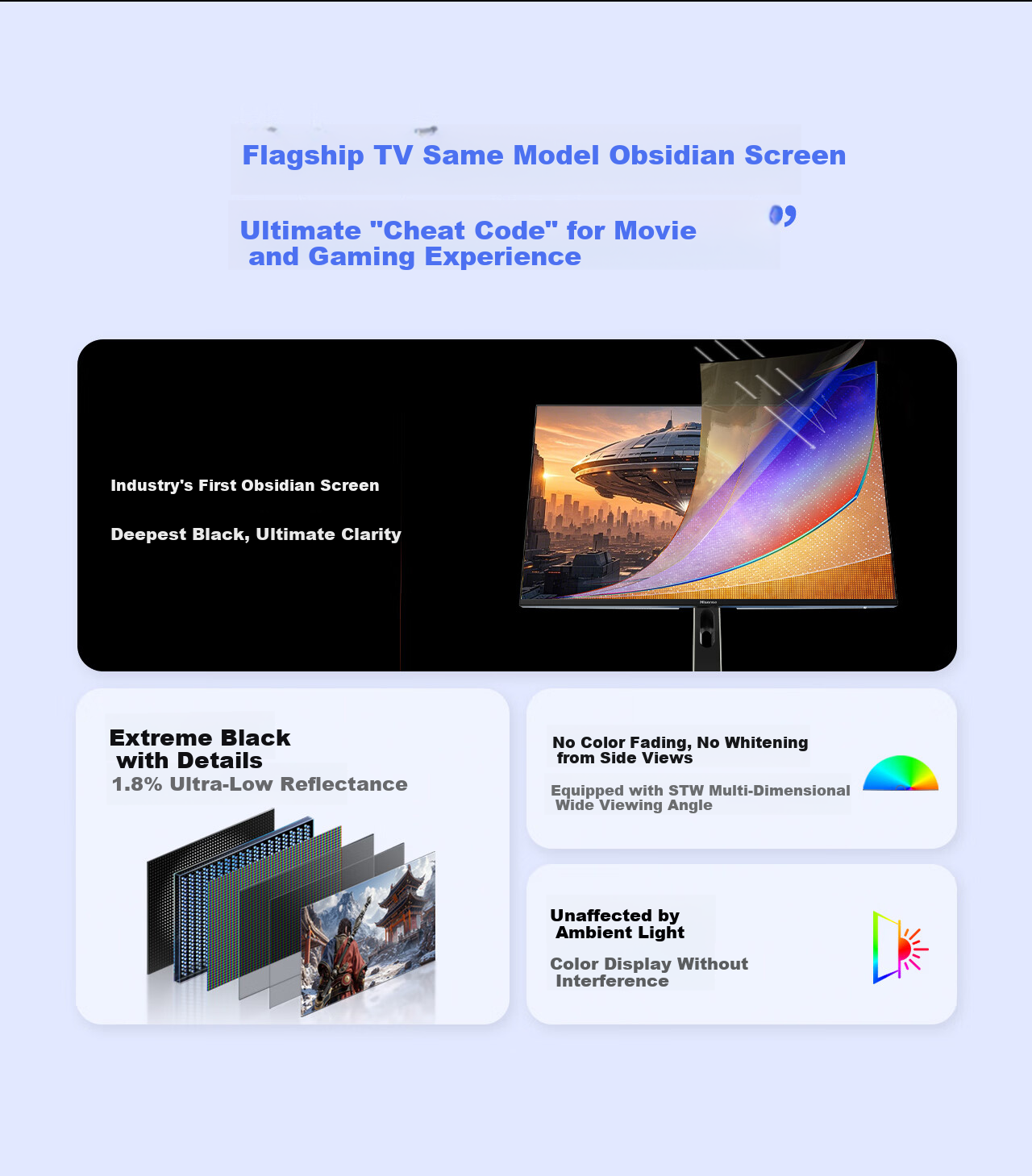 Hisense GX 31.5-inch 3A Original Picture Obsidian Screen 2304-Zone Glass-Based MiniLED XDR 2000nits 4K 160Hz Dual-Mode Gaming Monitor 32GX 4
