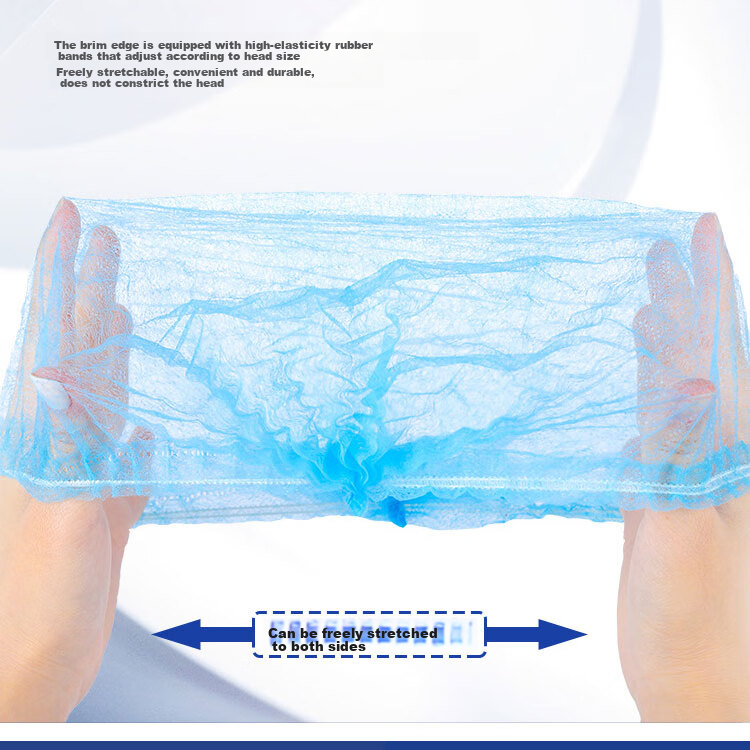 Anxiaoxia Disposable Head Cover Kitchen Dustproof Strip Cap Mesh Cap Non-woven Dustproof Hat White 100pcs/Pack 8