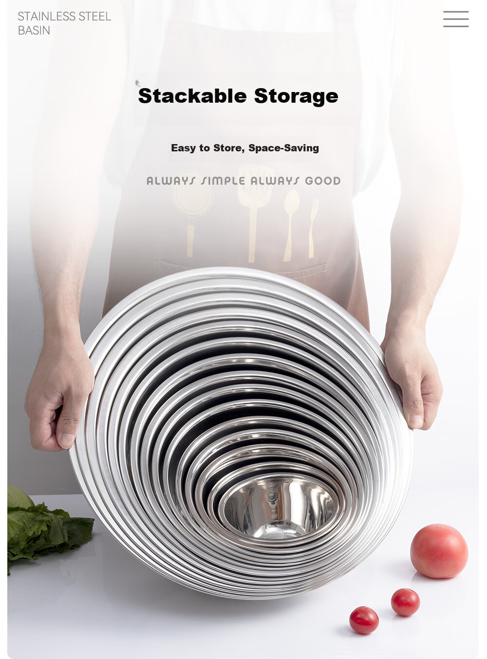 Golden Key Thickened Deepened Commercial Stainless Steel Dough Mixing Egg Beating Kitchen Seasoning Bowl GK-WD12 12cm 6