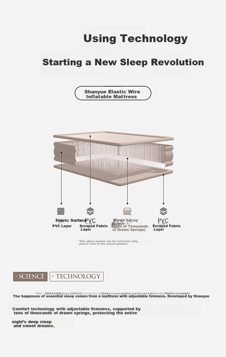 Shanyue Elastic Silk Cloud Bed Brushed Inflatable Mattress Tent Outdoor Camping Foldable Home Use Automatic Air Mattress 3