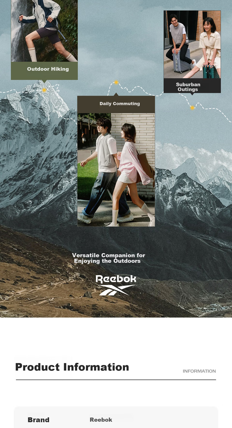 Reebok Lightweight Sports Hiking Backpack Men 2026 New Large Capacity Outdoor Double Shoulder Bag Women Khaki 1