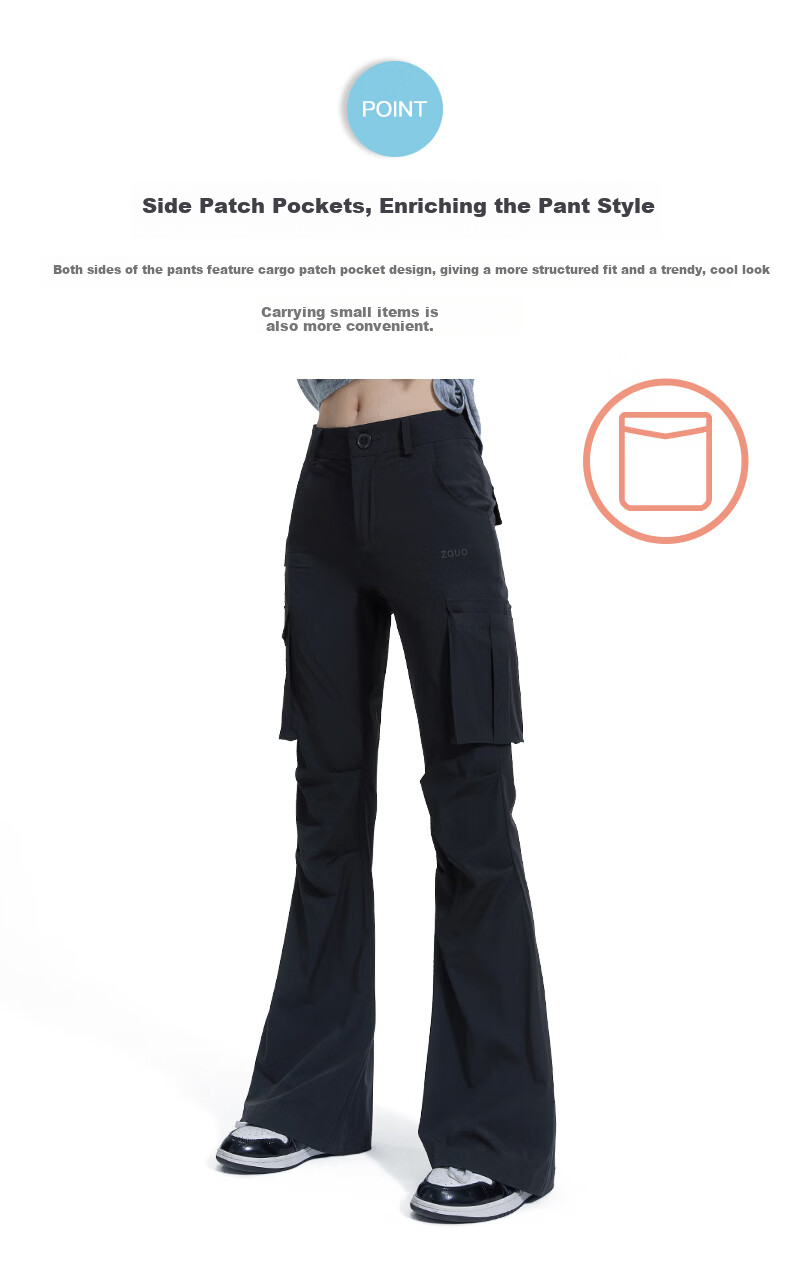 Zauo Korean Zauo Workwear Sun Protection Pants Flared Spring Summer New High Waist Slimming Flare Pants UV Protection Casual Pants 10
