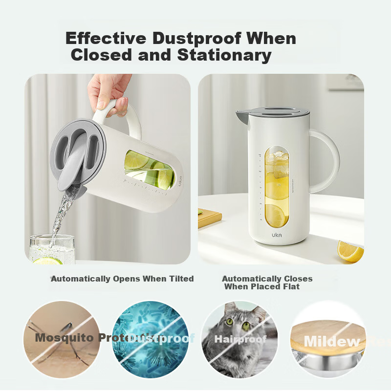 UKA Glass Water Pitcher Cold Water Jug High Temperature Resistant Large Capacity Household Tea Kettle Yellow