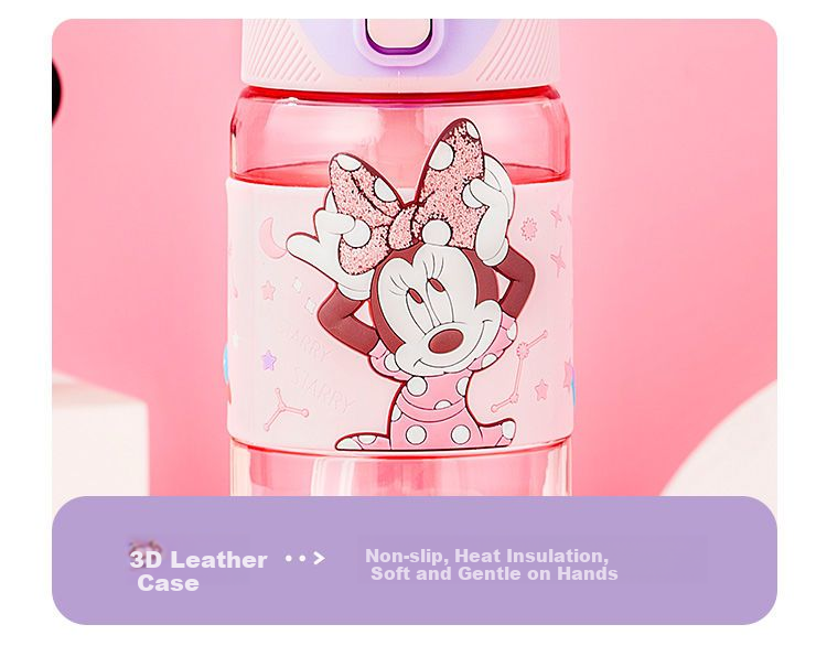 Disney Kids Water Bottle Summer Straw Cup Tritan Material Shatterproof Primary School Student Sports Water Bottle 540ml 12