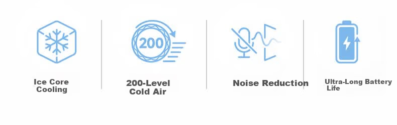 REMAX 200-Level Cool Breeze 240° Rotating Portable Handheld Semiconductor Cooling Fan USB Rechargeable Silent Outdoor Long-Lasting Air Conditioner Fan 4