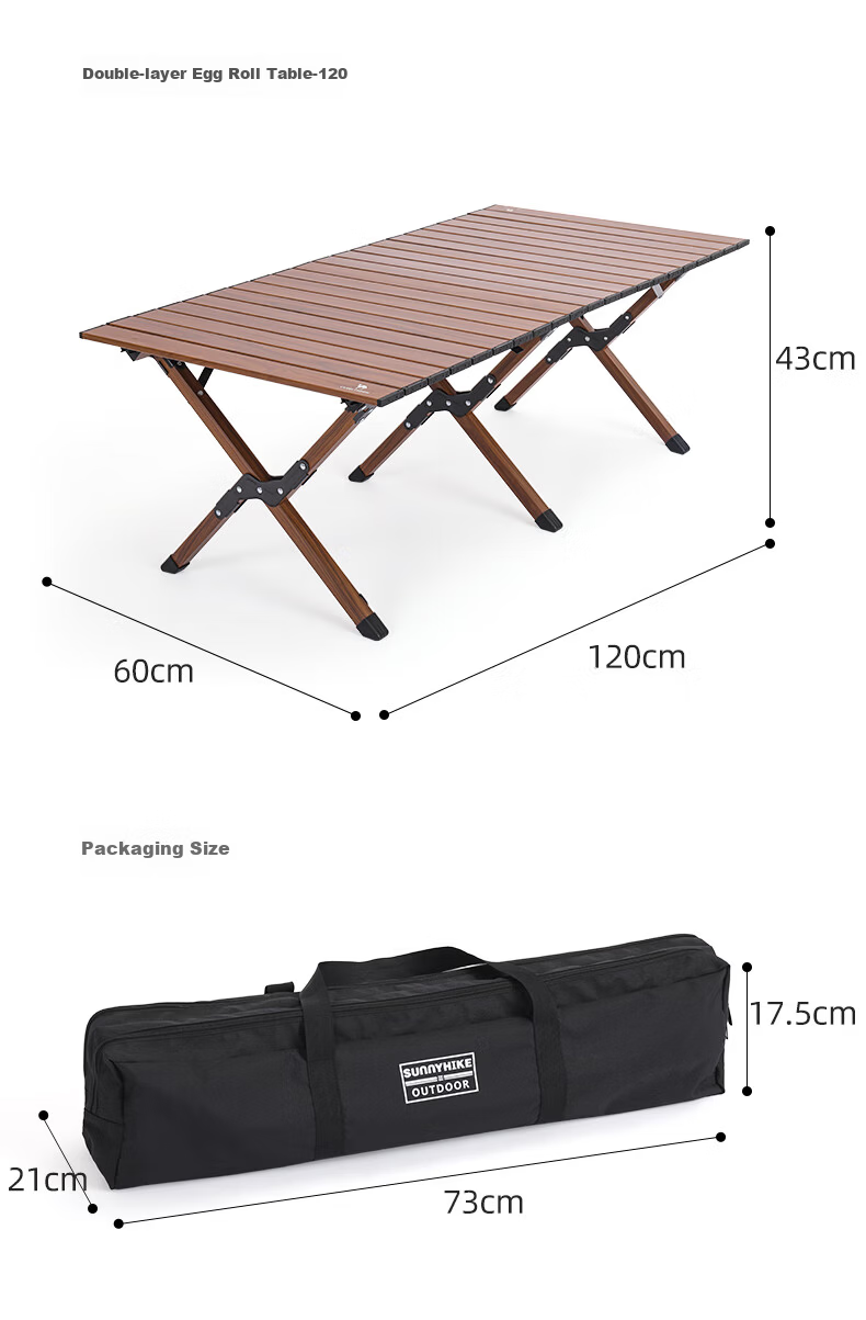 CAMEL Outdoor Camping Roll-up Table Patio BBQ Camping Travel Picnic 173BABP097 Walnut Color 12