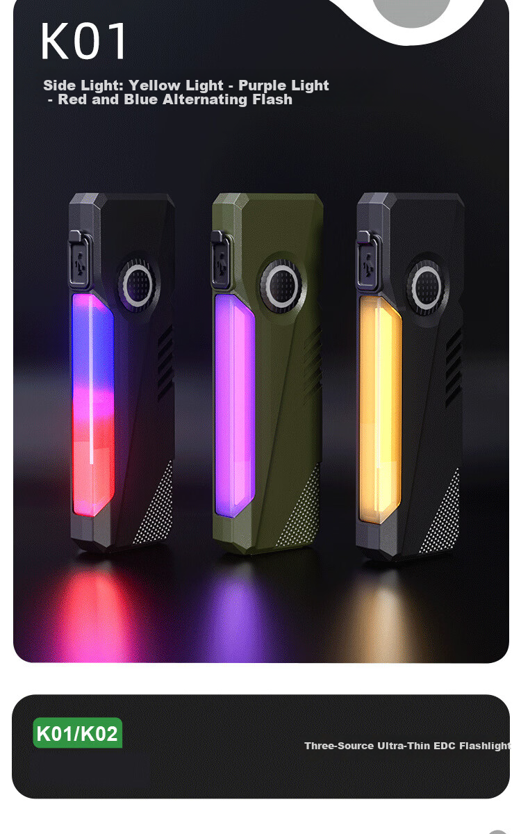 Cavalry High-Power Multifunctional Portable Flashlight Laser UV Long Battery Life Side Light EDC Slim Lightweight Magnetic Work Light 6