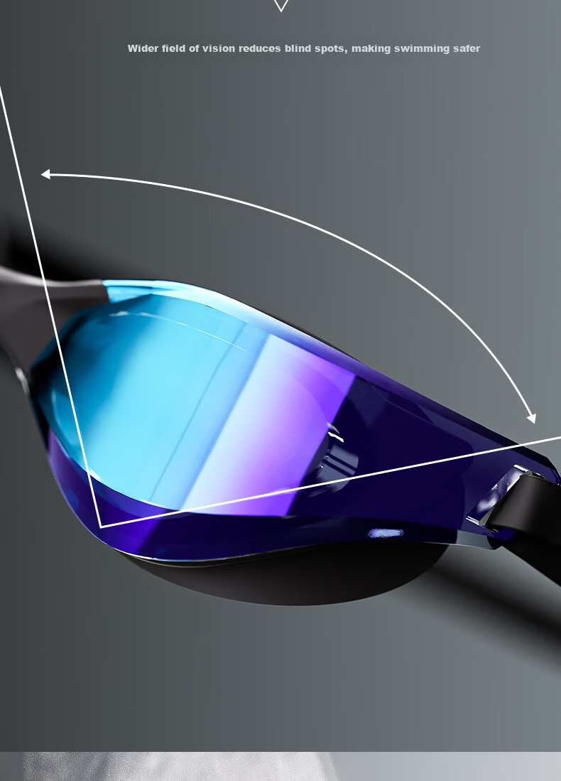 ANTA Racing Swim Goggles Waterproof Anti-Fog UV Protection HD Coated Professional Training Swimming Glasses for Men and Women with Prescription 6