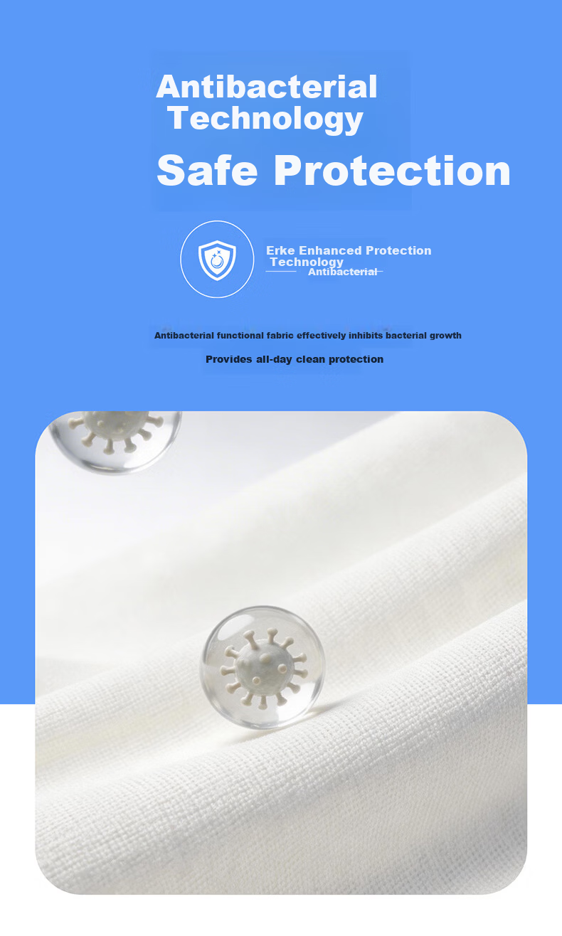 Erke Men's Summer New Sports T-Shirt Casual Outdoor Quick-Dry Antibacterial Ice-Feel Crew Neck 7
