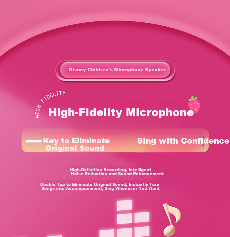 Coolfire 61 Children's Day Gift for Girls High-End Disney Microphone Singing Speaker KTV All-in-One 2026 New Karaoke Birthday Gift for Ages 6-12 Practical 13