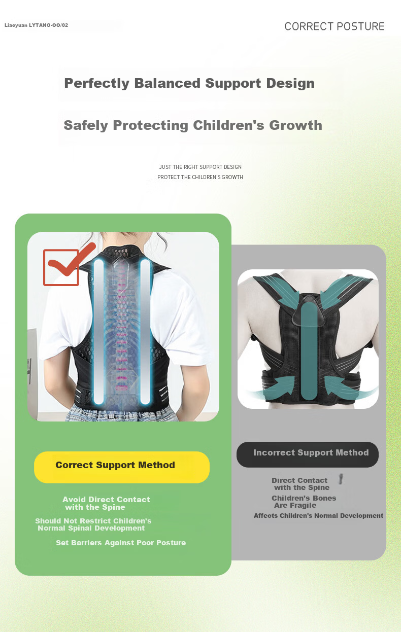 Liaoyuan Hunchback Corrector Posture Belt Waist and Spine Support Children's Student Unisex Shoulder Opening Back Straightening Sitting Posture Corrector 10
