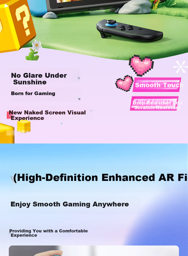 GOLDEN RAY Frosted Anti-Blue Light Screen Protector for Switch Lite 5.5-inch Nintendo Handheld Console Full Coverage Anti-Fingerprint Film 2