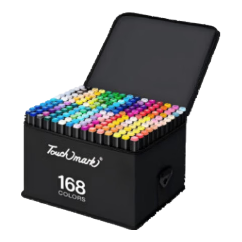 Touch Mark Tai Chi Marker Set, 168 Colors, Dual-Tip Watercolor Pens for Anime, Oil-Based Markers, Student Stationery, Children's Gift, Birthday And Back-To Present for Boys And Girls