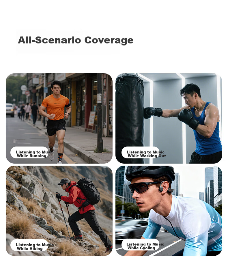 Aigo Bone Conduction Bluetooth Sports Earphones for Kids IP56 Dustproof Waterproof Open Wireless Marathon Cycling Running Ear Hook Long Battery Life GS09e Black 8