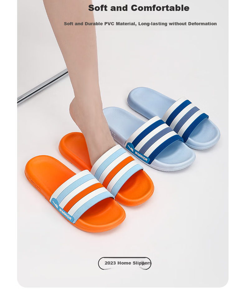 Warrior Official Slippers Unisex 2026 Summer Indoor Non-Slip Sandals Outdoor Flip Flops Black White - Men Size 44-45 10