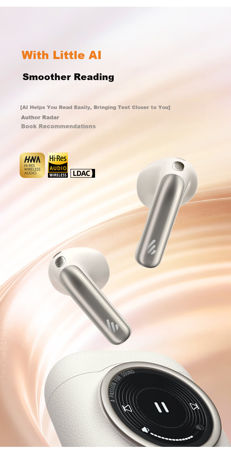 EDIFIER Lolli5 ANC True Wireless Noise Cancelling Bluetooth Earphones Large Round Screen Earbuds Translation Earphones Compatible with Apple Huawei Xiaomi Phones Sunset Orange (High Qingchen Edition) 15