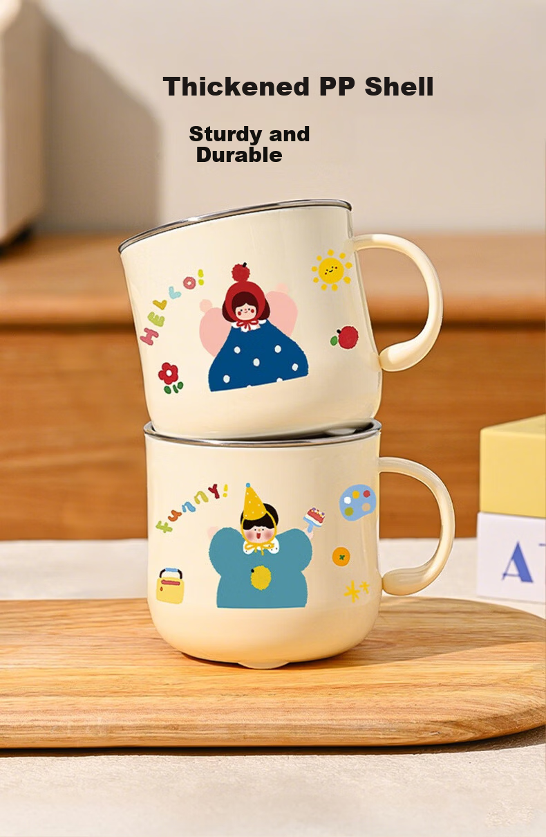 Baoshi 316 Stainless Steel Water Mug Coffee Cup Children's Training Milk Cup Office Drink 250ml Red 4