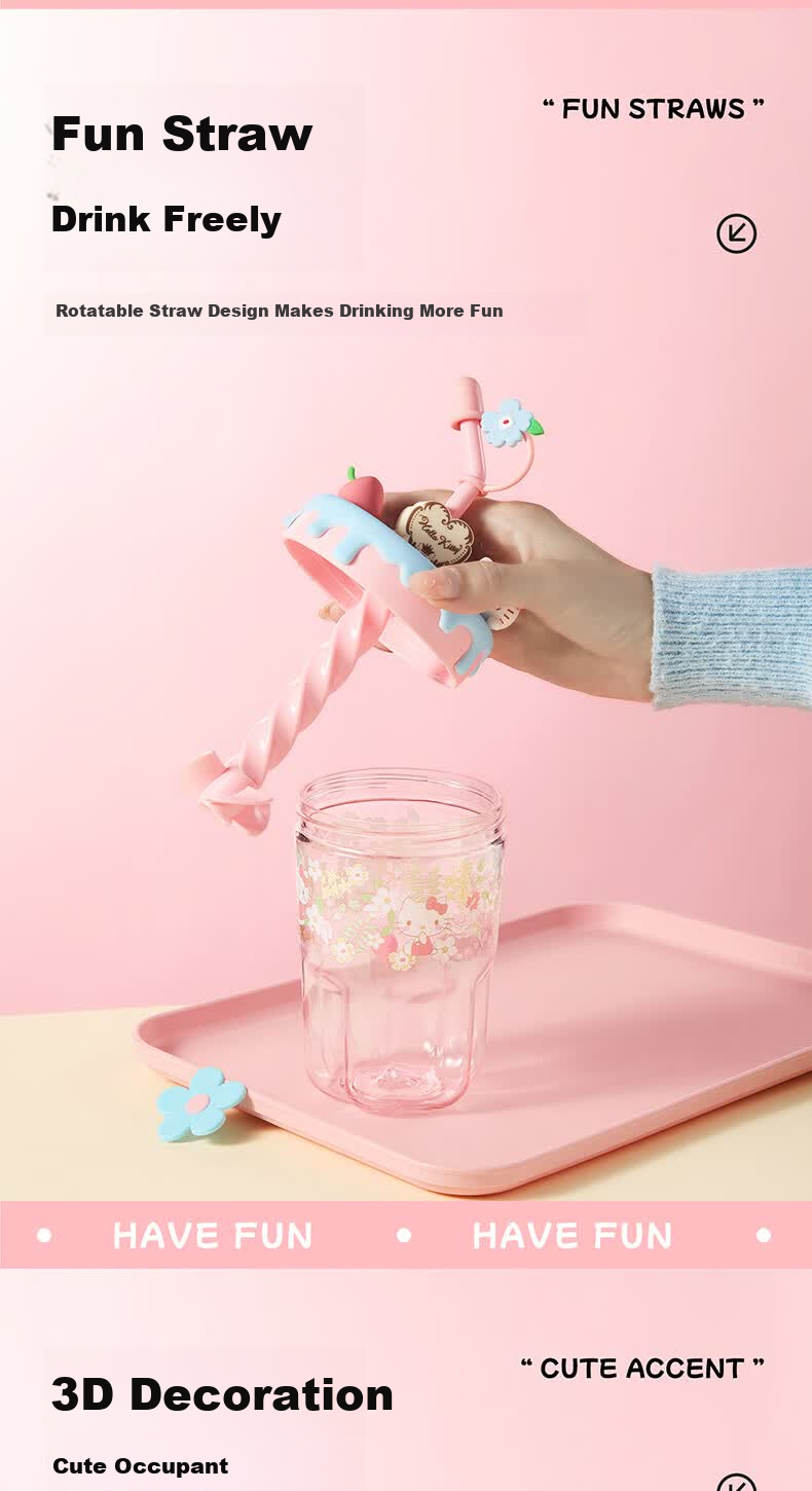 MINISO Sanrio Characters Straw Stirring Cup for Girls High-Value Cup 560mL (My Melody) 3