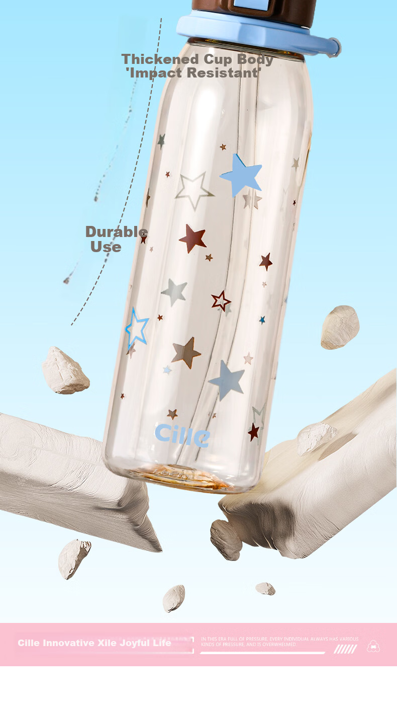 Cille Large Capacity Sports Water Bottle Baby-Grade PPSU High-Temperature Resistant Straw Cup Portable School Student Children's Cup 14