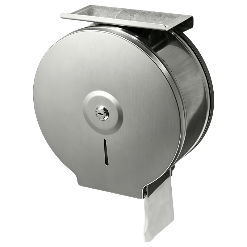 Interhasa! 304 Stainless Steel Large Roll Paper Box, Bathroom Tissue Dispenser, Public Restroom Paper Holder, Wall-Mounted Large Tray Paper Dispenser, Toilet Paper Roll Rack