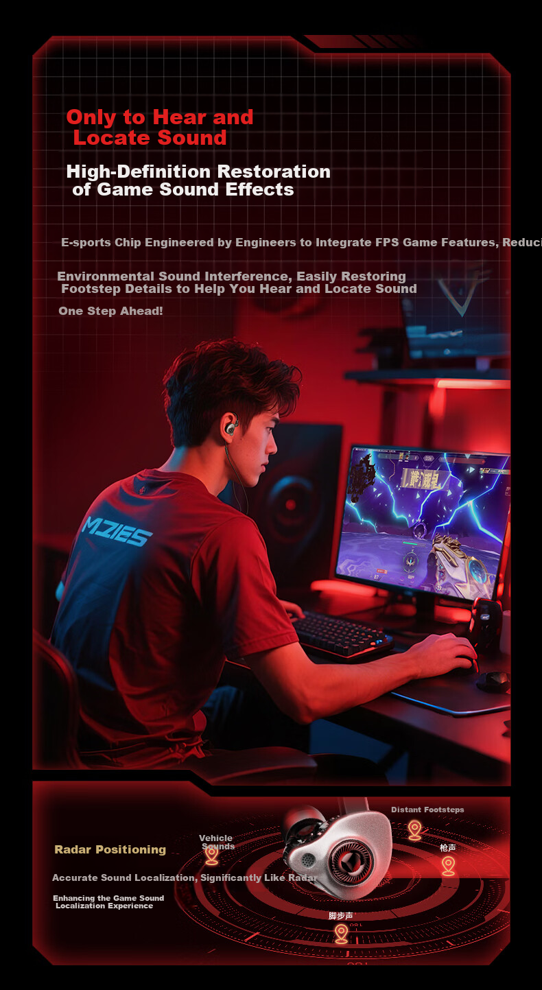 MICROKIA 2026 Latest In-Ear Wired Gaming Headset Delta Operation Computer FPS Microphone 2-in-1 HiFi High-Quality Sound Positional Audio PUBG 3