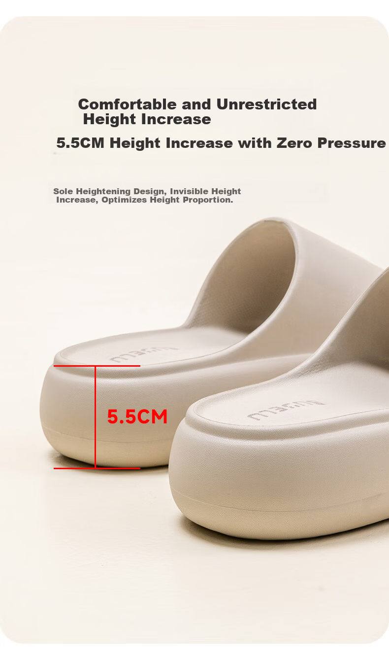 Jiayi Summer Slippers for Men and Women Thick Sole Soft Elastic Home Bathroom Slippers Light Gray Size 35-36 JY2515 8