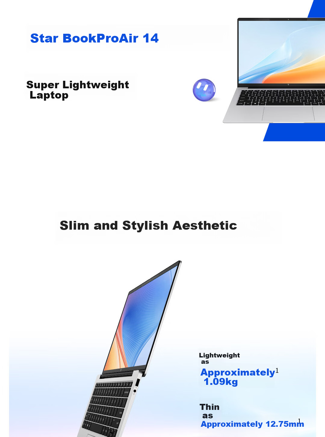 HP StarBook Pro Air 14 Lightweight Laptop (Core Ultra5 225H, 16GB RAM, 512GB SSD, 2.8K 120Hz AI) Silver [National Subsidy] 3