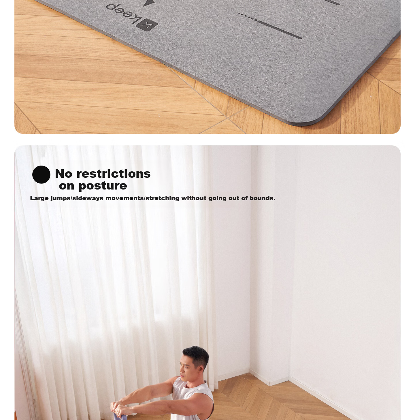 Keep Yoga Mat Fitness Mat for Men And Women, Non-Slip Professional Thickened 12mm Extended 2-Meter Exercise Shock-Absorbing Soundproof Aerobics Mat 4