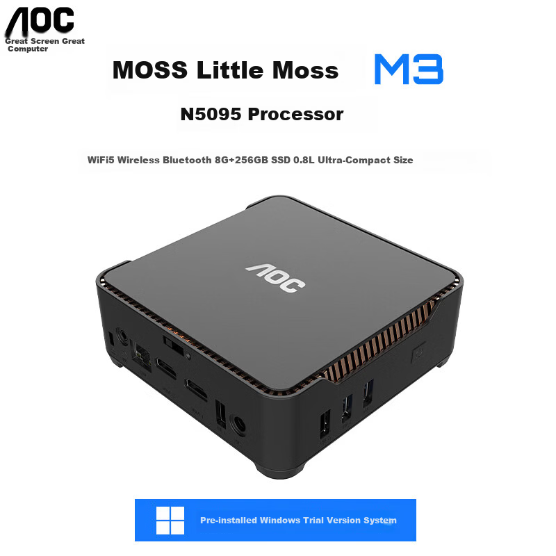 AOC Subsidized Mini PC MOSS Mini Moss M3 Commercial Office Home Mini Desktop Computer N5095 8GB 256GB Wall-Mountable