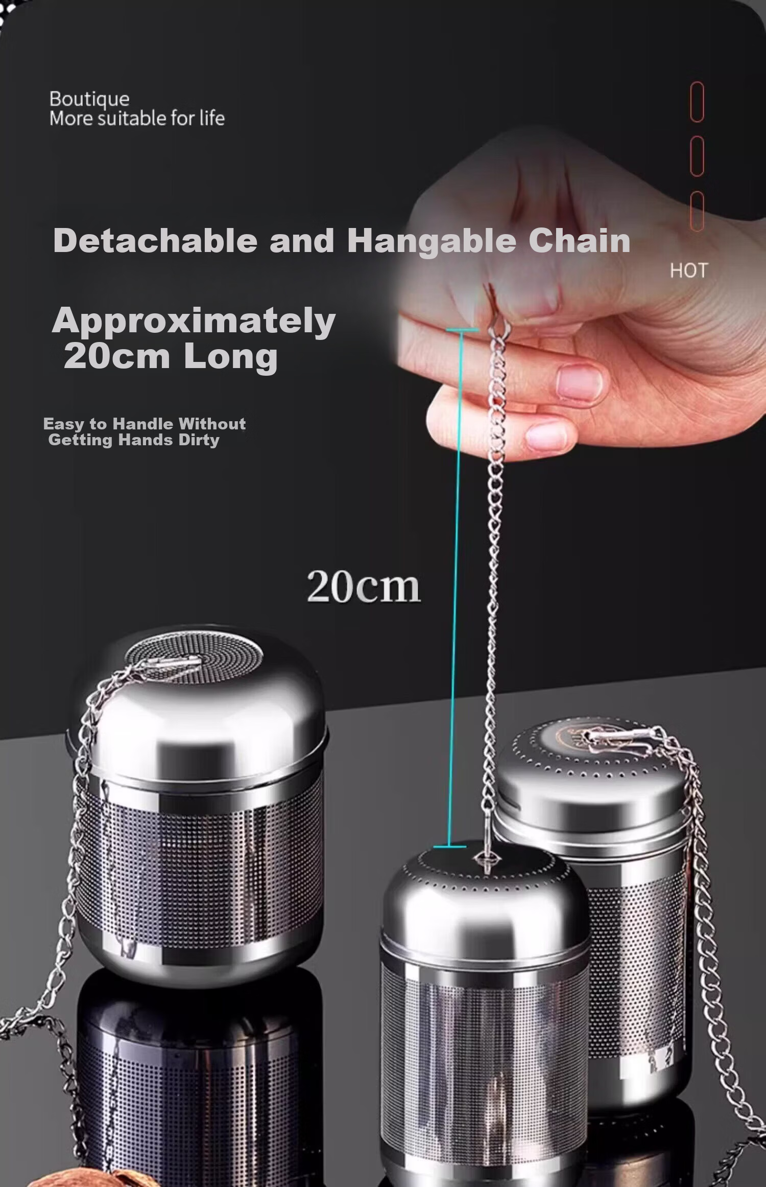 Mengtin 304 Stainless Steel Tea Infuser Tea Storage Spice Ball Stew Seasoning Box Marinade Basket Tea Leaf Filter Ball Tea Strainer Brewing Ball 11
